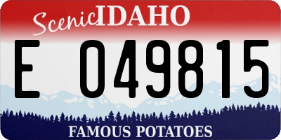ID license plate E049815