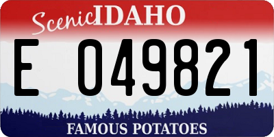 ID license plate E049821