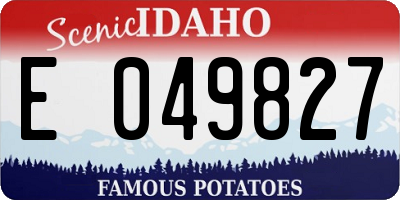 ID license plate E049827