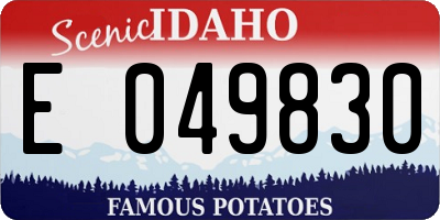 ID license plate E049830