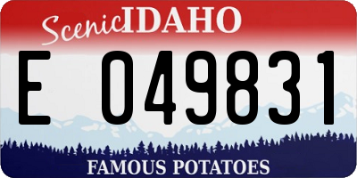 ID license plate E049831