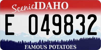 ID license plate E049832