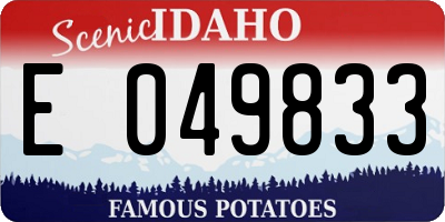 ID license plate E049833