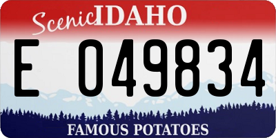 ID license plate E049834