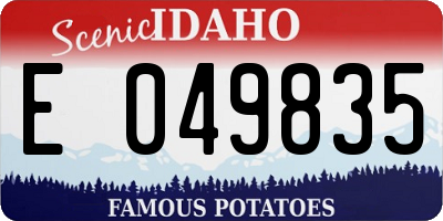 ID license plate E049835