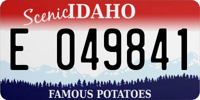 ID license plate E049841