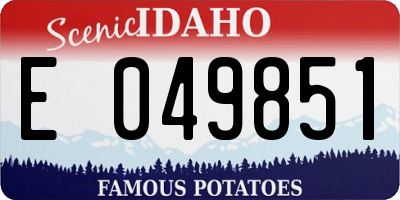 ID license plate E049851