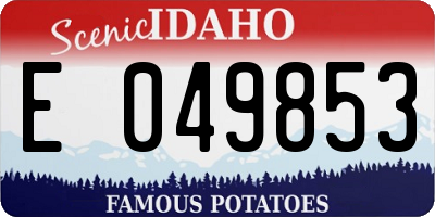 ID license plate E049853