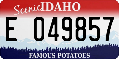 ID license plate E049857