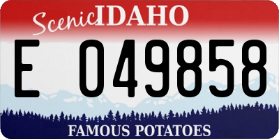 ID license plate E049858