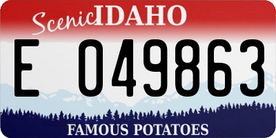 ID license plate E049863