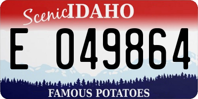 ID license plate E049864