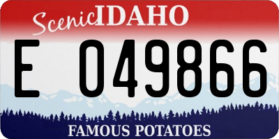 ID license plate E049866