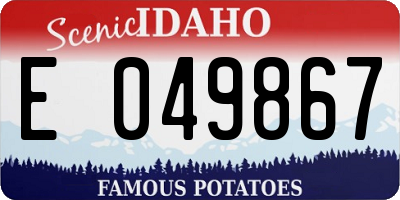 ID license plate E049867