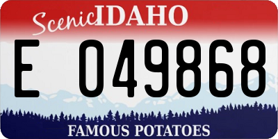 ID license plate E049868