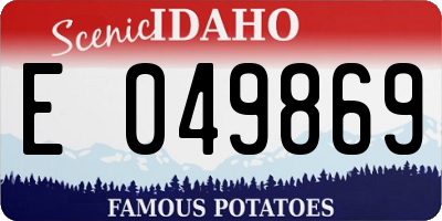 ID license plate E049869