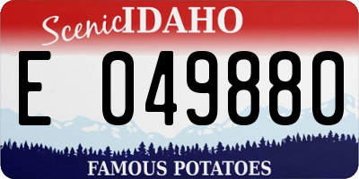ID license plate E049880