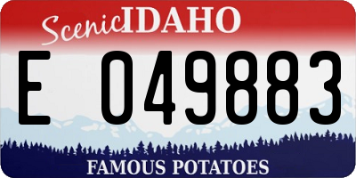 ID license plate E049883