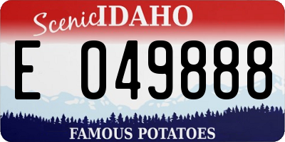 ID license plate E049888
