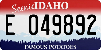 ID license plate E049892