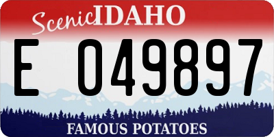 ID license plate E049897