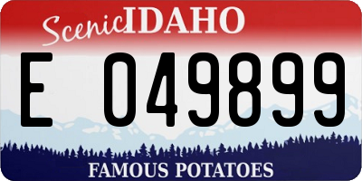 ID license plate E049899