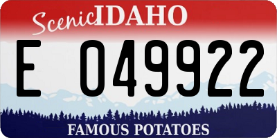 ID license plate E049922
