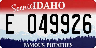 ID license plate E049926