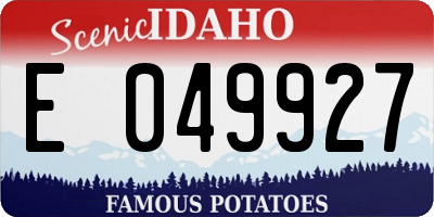 ID license plate E049927