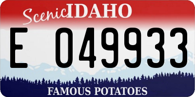 ID license plate E049933