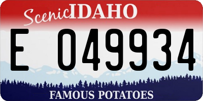 ID license plate E049934