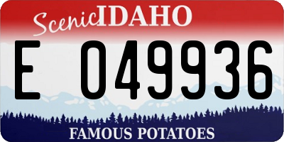 ID license plate E049936