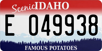 ID license plate E049938