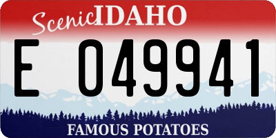 ID license plate E049941
