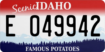 ID license plate E049942