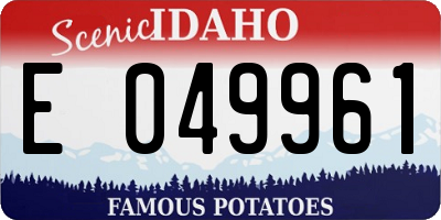 ID license plate E049961