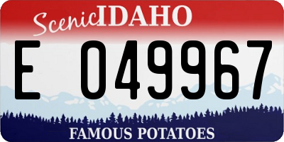 ID license plate E049967