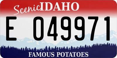 ID license plate E049971