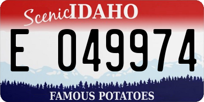 ID license plate E049974