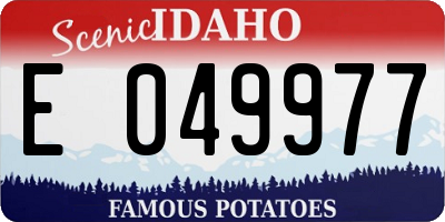 ID license plate E049977