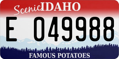 ID license plate E049988