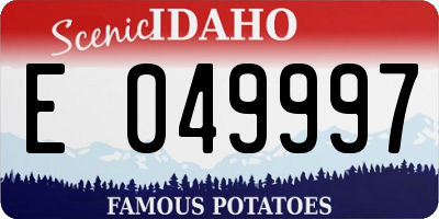 ID license plate E049997