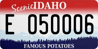 ID license plate E050006