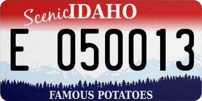 ID license plate E050013