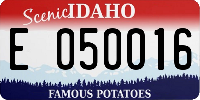 ID license plate E050016