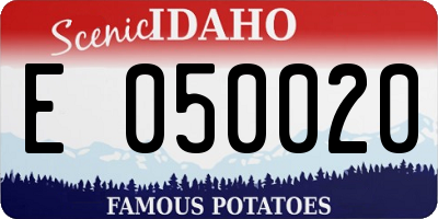 ID license plate E050020