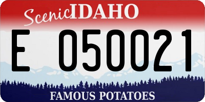 ID license plate E050021
