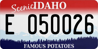 ID license plate E050026