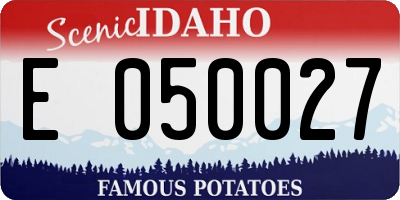 ID license plate E050027