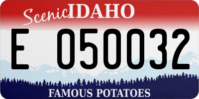 ID license plate E050032